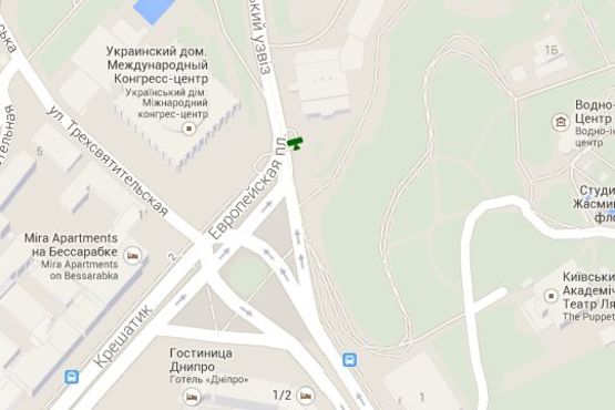 Схема рекламної площини за адресою Європейська пл., : №5; Національна філармонія  України; вихід з підземного переходу