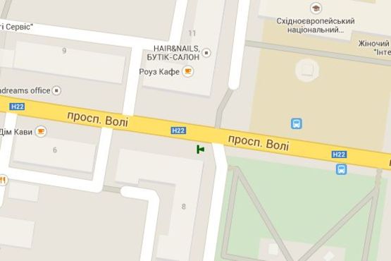 Схема рекламной плоскости по адресу Волі просп., 8