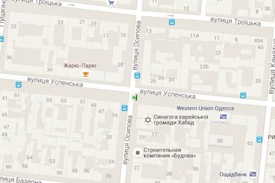 Схема рекламной плоскости по адресу Успенська вул. - Осипова вул., 19 (№1)