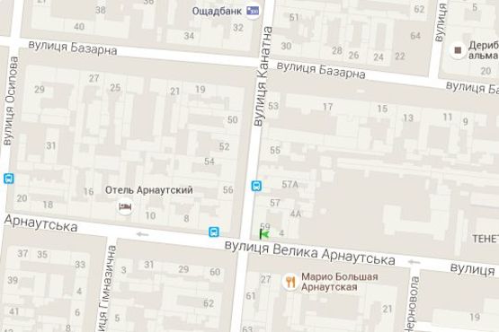 Схема рекламной плоскости по адресу Велика Арнаутська вул., 4 - Канатна вул. (№1)