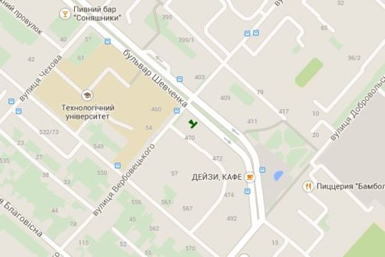 Схема рекламной плоскости по адресу Шевченка бульв., 470