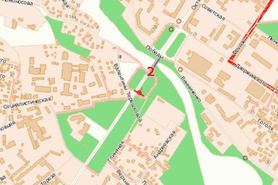 Схема рекламної площини за адресою Вокзальна вул. (Жовтневої Революції вул.), (міст)