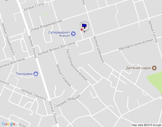 Схема рекламной плоскости по адресу (ул.Парижской Коммуны)  вул. Велика Фонтанна, 37, стоянка Фокстрот, 3-й от магазина Фокстрот