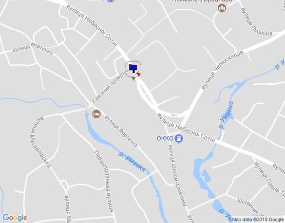 Схема рекламной плоскости по адресу (ул.Радянская)  вул. Небесної сотні, напротив 45, (въезд на стоянку), сторона Б