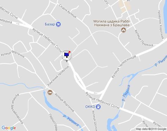 Схема рекламной плоскости по адресу (ул.Радянська)  вул. Небесної сотні, 40 (р-н центрального заезда на рынок), параллельно дороге, сторона А