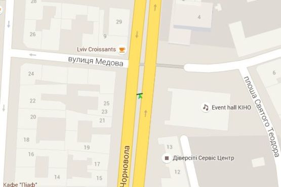 Схема рекламной плоскости по адресу Вячеслава Чорновола просп., 25