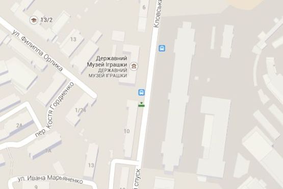 Схема рекламной плоскости по адресу Кловський узвіз, 10 (ресторан "Караван") (№3 - в напр. вул. Мечникова )