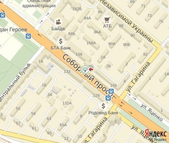 Схема рекламной плоскости по адресу Соборный пр.,158б