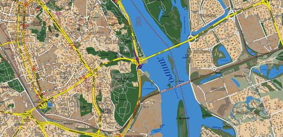 Схема рекламної площини за адресою мост Патона/ Надднепрянское шоссе(направл.Южного моста)