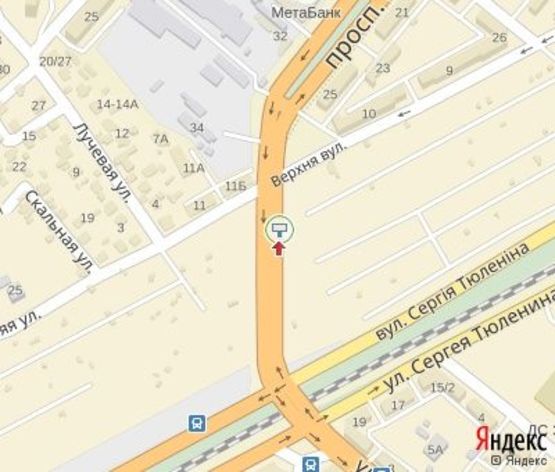 Схема рекламной плоскости по адресу Металлургов пр.-Верхняя ул. в центр