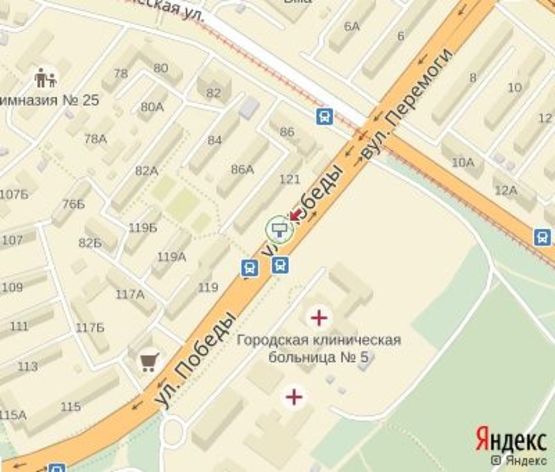 Схема рекламной плоскости по адресу Победы ул.,80 ЦЕНТРАЛЬНАЯ ЗОНА (Медицинские центры)