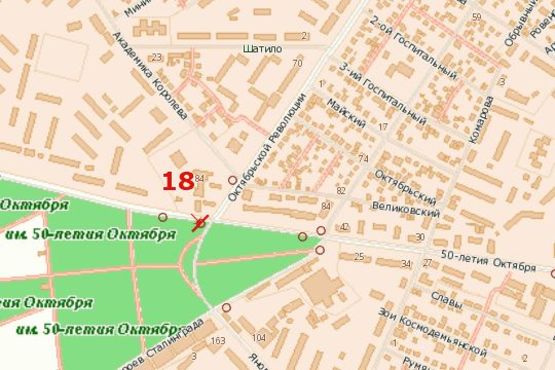 Схема рекламной плоскости по адресу Яновського вул. - Євгена Тельнова просп. (Євгена Тельнова вул.) (№3)