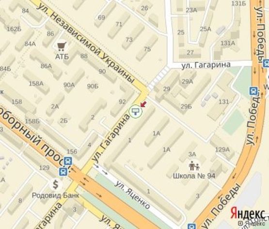 Схема рекламной плоскости по адресу Гагарина ул.,1 - Соборный пр. ЦЕНТРАЛЬНАЯ ЗОНА.(Главное управленние Нац. Полиции)