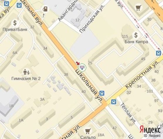 Схема рекламної площини за адресою Школьная ул.,25