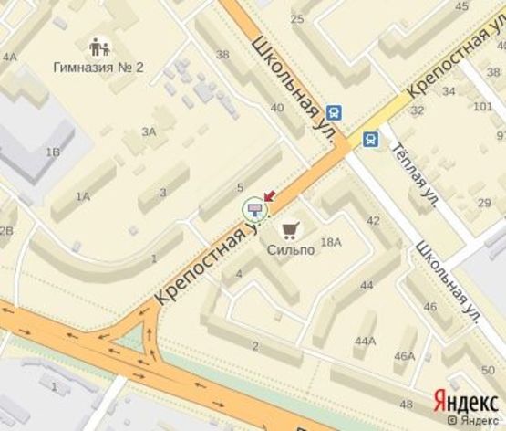 Схема рекламной плоскости по адресу Крепостная ул.