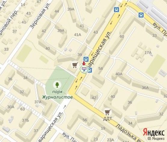 Схема рекламной плоскости по адресу Товарищеская ул. -Торговый Центр "Континент"(супермаркет "Varus", "Ощадбанк")