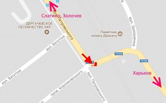 Схема рекламной плоскости по адресу Дергачи-ул. Петровского-переезд  в ст. Харькова