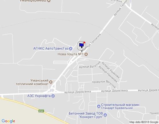 Схема рекламной плоскости по адресу (ул.Героев Сталинграда) вул. Теплична, 6-д, на разделителе, направление от ул.Энергетической (направление на ГРС, возле СТО "Альфа") ВЕРХНИЙ, сторона А,