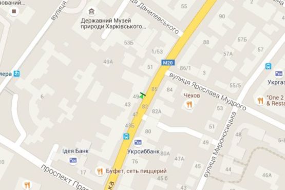 Схема рекламной плоскости по адресу Сумська вул., 49