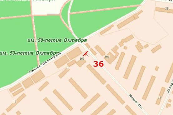 Схема рекламной плоскости по адресу Яновського вул. - Героїв України вул. (Героїв Сталінграда вул.)