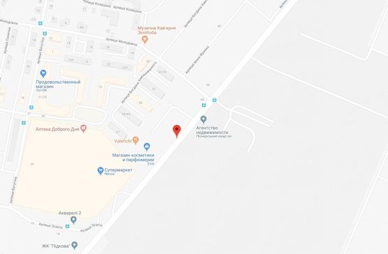 Схема рекламной плоскости по адресу Вишневе, ул.В.Стуса, возле ЖК Пионерский квартал