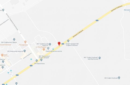 Схема рекламной плоскости по адресу Софіївська Борщагівка, ул.Соборная, перед ЖК Софиевский Квартал