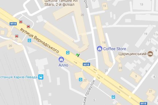 Схема рекламної площини за адресою Гагаріна просп. - Вернадського вул.