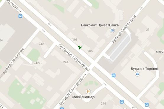 Схема рекламної площини за адресою Шевченка бульв., 205