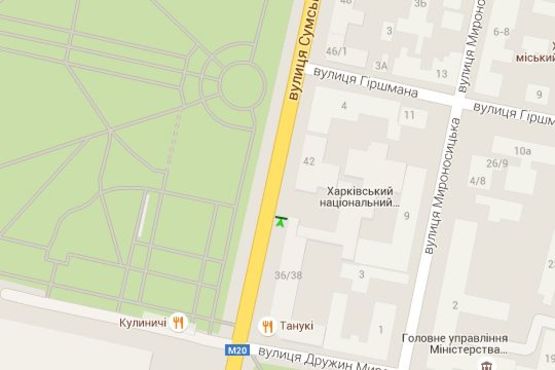 Схема рекламной плоскости по адресу Сумська вул., 40