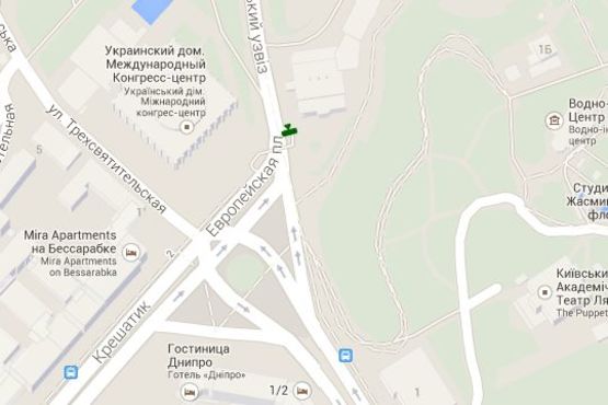 Схема рекламної площини за адресою Європейська пл., : №5; Національна філармонія  України; вихід з підземного переходу