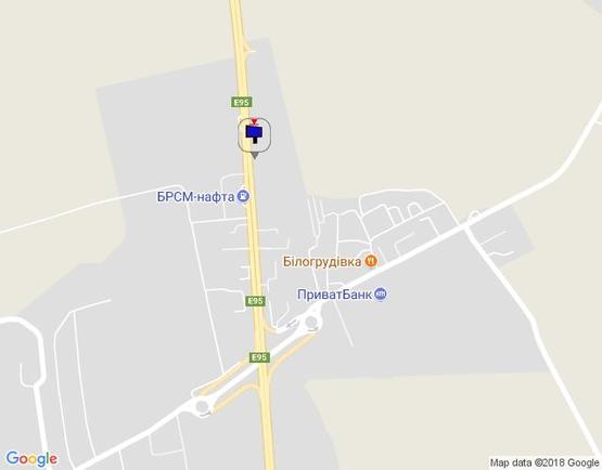 Схема рекламної площини за адресою м. Умань, траса М-05 Київ-Одеса, км 205+160 ліво