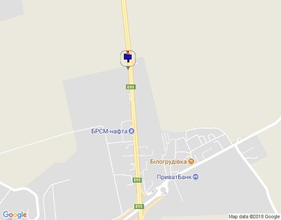 Схема рекламной плоскости по адресу траса М-05 Київ-Одеса, км 204+800 право