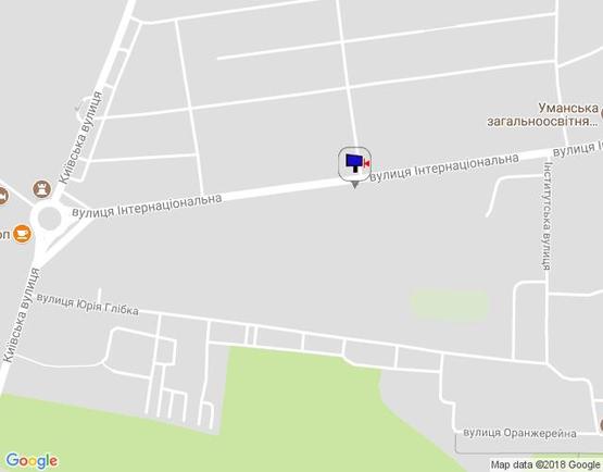 Схема рекламної площини за адресою м. Умань, вул. Інтернаціональна, навпроти будинку 49