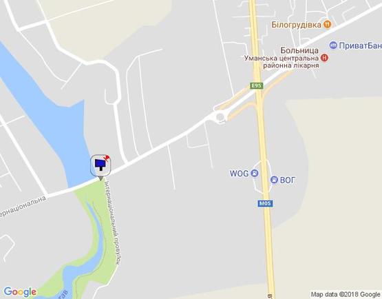 Схема рекламной плоскости по адресу м. Умань, вул. Інтернаціональна