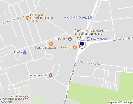 Схема рекламной плоскости по адресу м. Умань, площа Перемоги