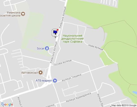 Схема рекламної площини за адресою м. Умань, вул. Київська