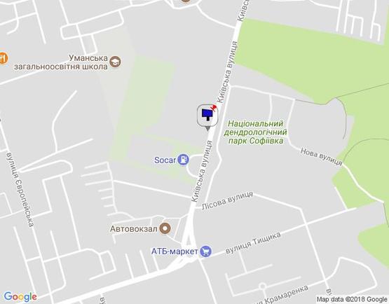 Схема рекламной плоскости по адресу м. Умань, вул. Київська