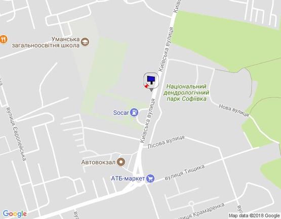 Схема рекламной плоскости по адресу м. Умань, вул. Київська