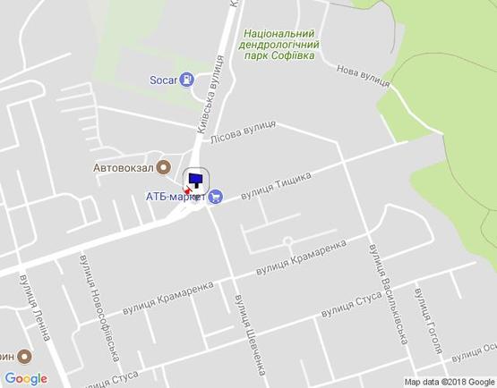 Схема рекламной плоскости по адресу м. Умань, розв'язка з вул. Київська, вул. Тищика та вул. Шевченка (клумба)