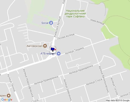 Схема рекламной плоскости по адресу м. Умань, розв'язка з вул. Київська, вул. Тищика та вул. Шевченка (клумба)