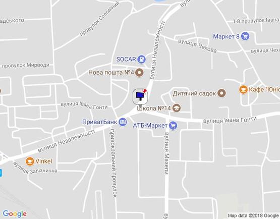 Схема рекламной плоскости по адресу м. Умань, розв'язка з вул. Івана Гонти та вул. Незалежності