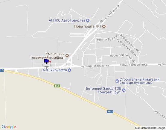 Схема рекламной плоскости по адресу м. Умань, вул. Дерев'янка