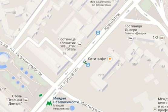 Схема рекламної площини за адресою Хрещатик вул., №7