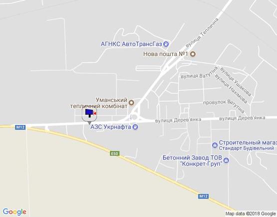 Схема рекламной плоскости по адресу м. Умань, вул. Дерев'янка