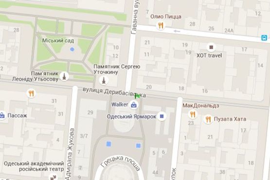 Схема рекламної площини за адресою Дерибасівска вул., 27 - Гаванна вул.