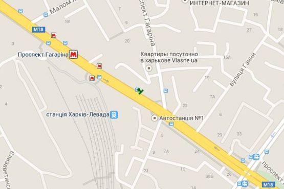 Схема рекламной плоскости по адресу Вернадського вул. - Гагаріна просп., (зупинка №2) (з центру)