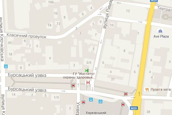 Схема рекламной плоскости по адресу Бурсацький узвіз - Римарська вул.