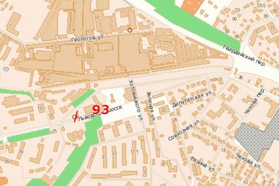 Схема рекламної площини за адресою Львівське шосе, 43 (ринок)