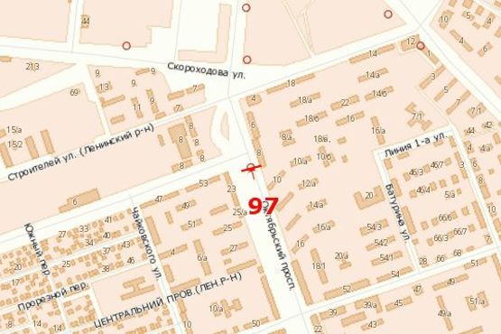 Схема рекламної площини за адресою Богоявленський просп. (Жовтневий просп.) - Авангардна вул.