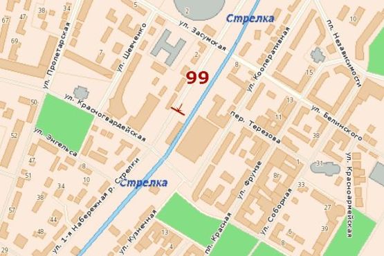 Схема рекламной плоскости по адресу 1-а Набережна р. Стрілки вул.